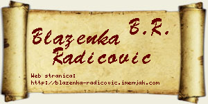 Blaženka Radicović vizit kartica